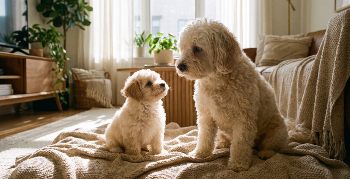 Maltipoo yavru ve yetişkin maltipoo boy karşılaştırması