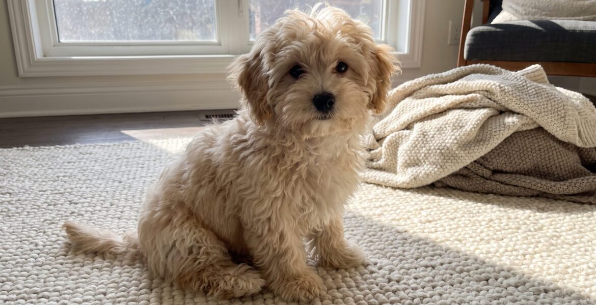 Maltipoo rehberi — krem renkli maltipoo yavrusu